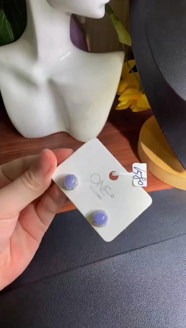 银S925镶嵌翡翠耳饰翡翠
