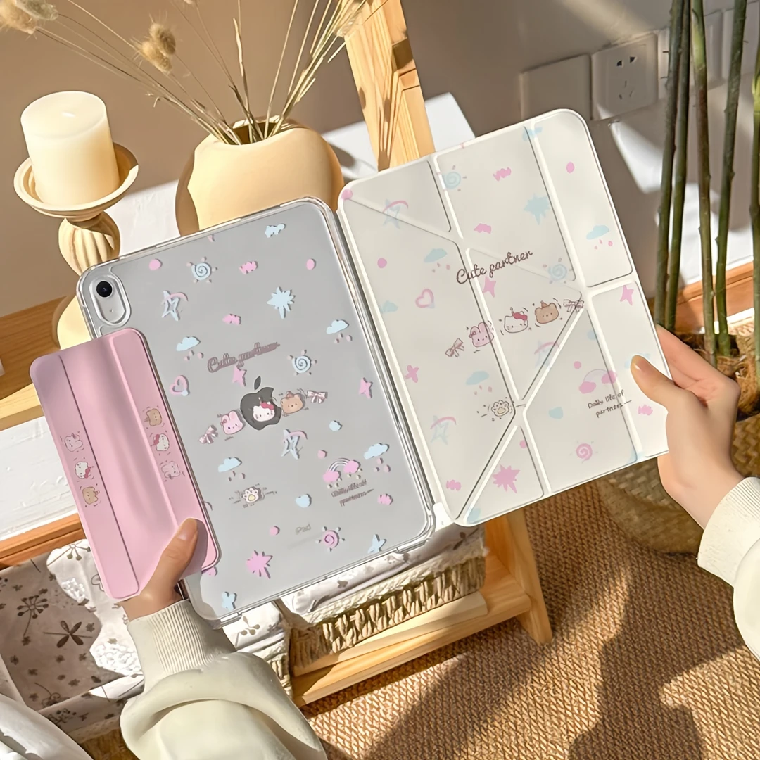 ipad11代保护套滑轨拆分适用苹果air7/6保护壳内置笔袋防弯摔3y折