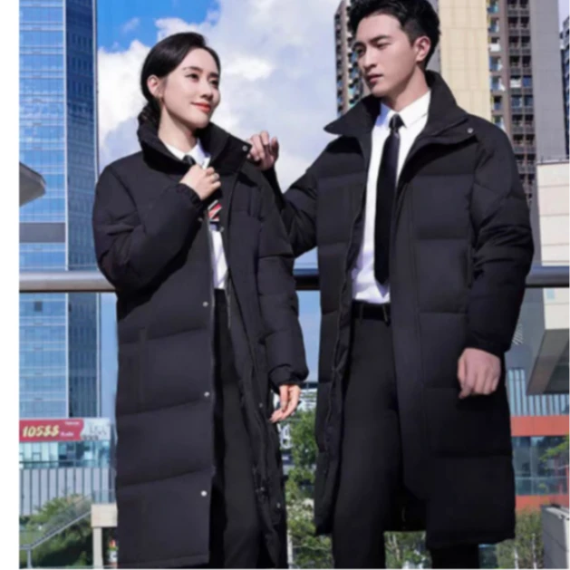 【喜樂针织】2601商务长款羽绒一体