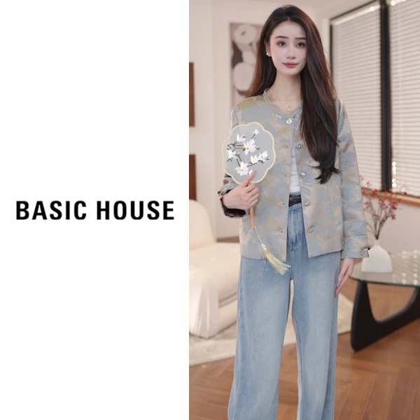 Basic House/百家好百家好气质时尚春季宽松中式外套B1195B5G962