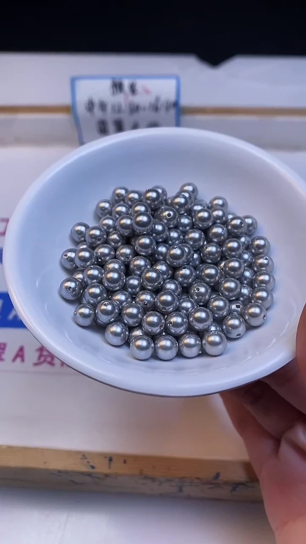未镶嵌散珠拼合珍珠（马贝珠）B756 奶奶灰贝珠6mm30颗6.8元