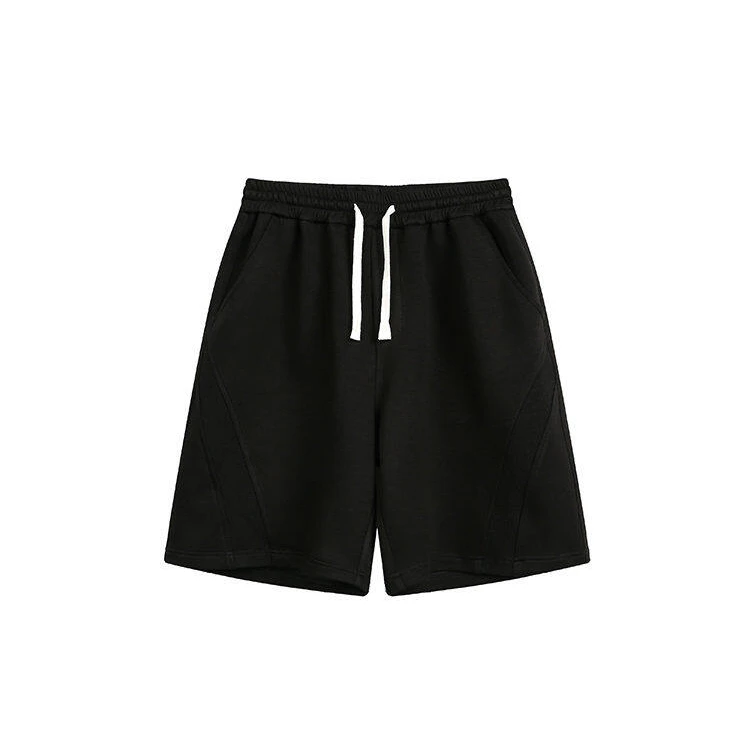 【阿源匹林】简约纯色编织抽绳运动短裤男女潮牌街头宽松阔腿五分裤