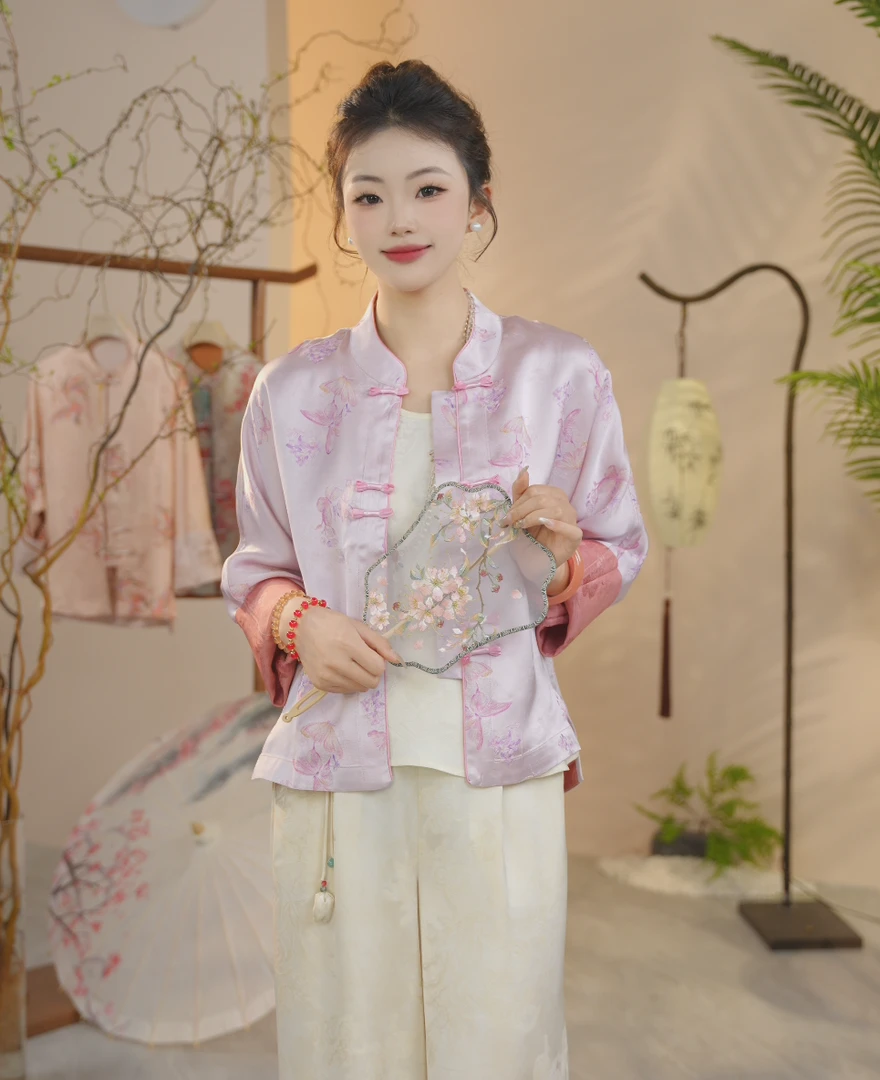 【吕夫人专属】【从凤蝶】2025春季新款新中式国风双面穿真丝外套