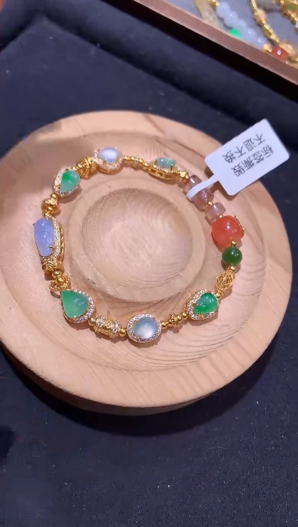 银S925镶嵌手串翡翠手串