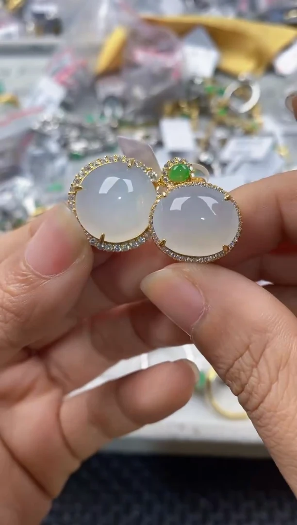 银S925镶嵌戒指翡翠555---8