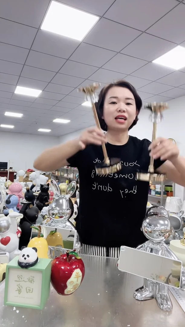 悦美黑水晶底烛台2件套