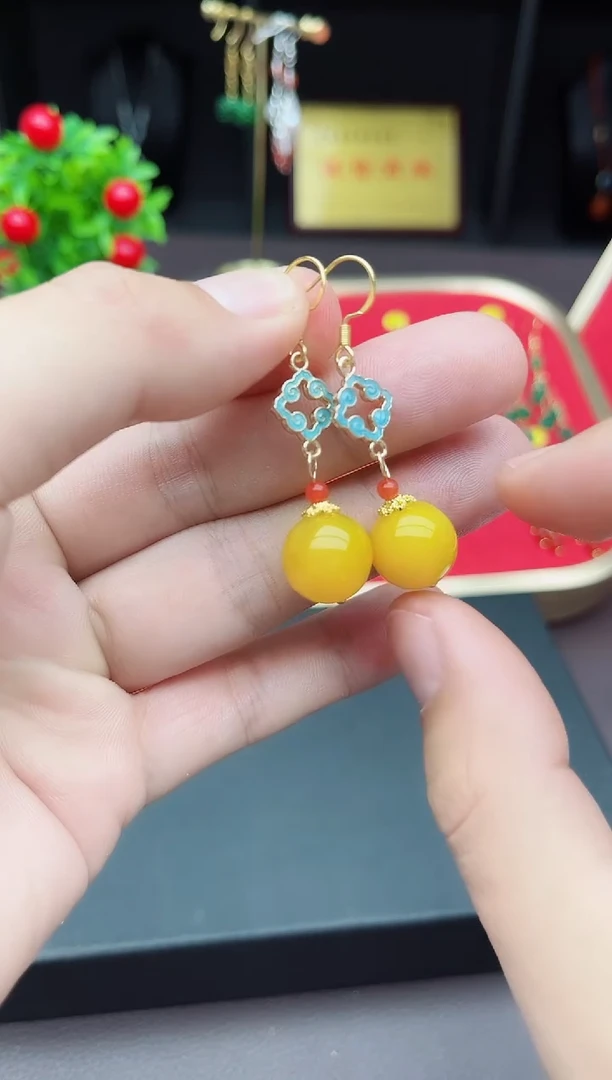 【闪购商品】玛瑙/玉髓耳钉银S925镶嵌234000