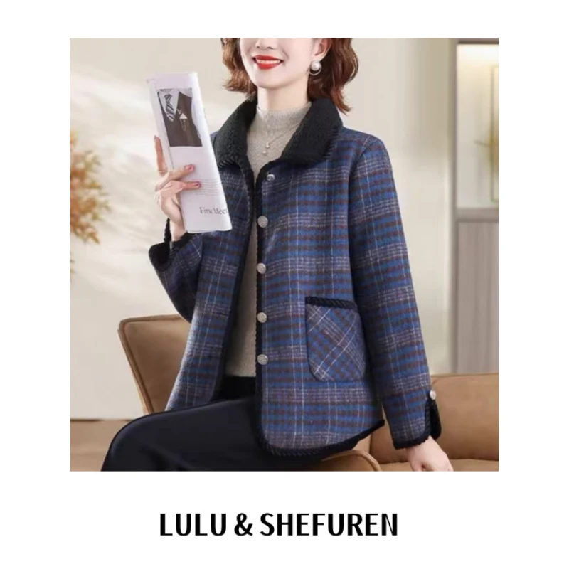 【LULU&SFR】2025新款【小香】复古格纹撞色外套女装