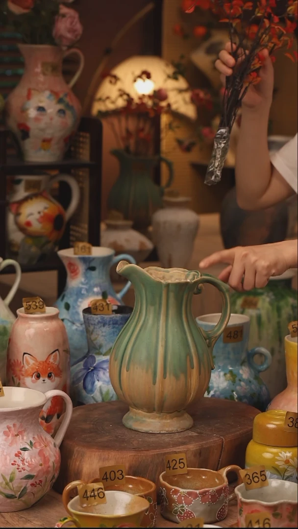 陶瓷143景德镇设计师手作花器摆件侘寂风