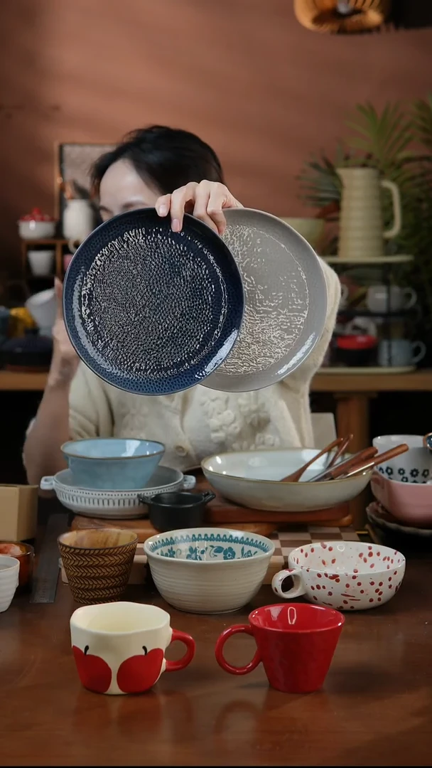 瓷片福利款垂纹异形菜盘 微瑕 凑满20发货