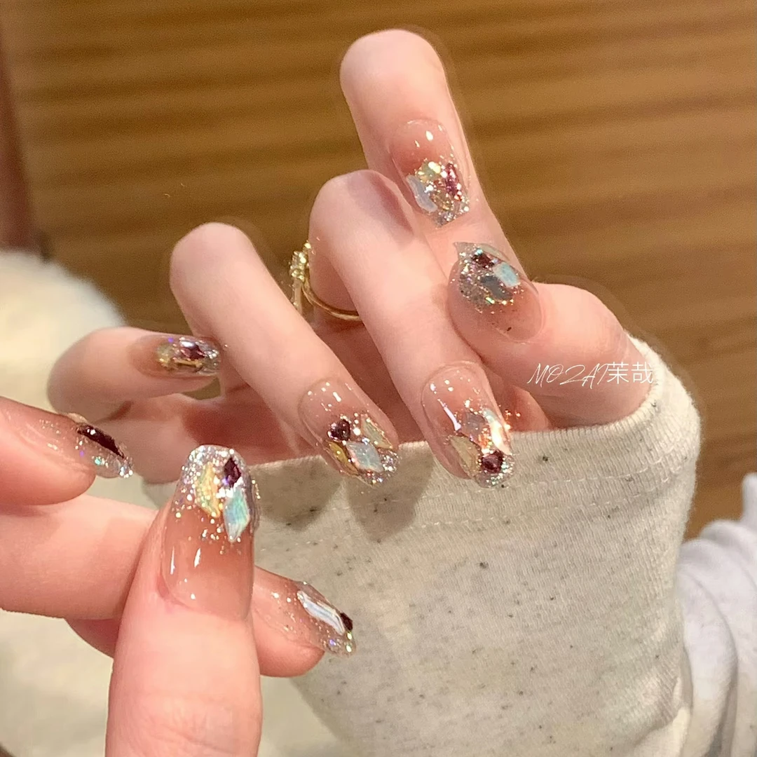 茉哉KK现货【糖果缤纷】纯手工定制美甲拆卸穿戴甲A3518
