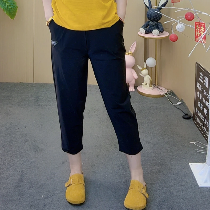 2025夏季新款休闲裤薄款显瘦时尚透气宽松弹力百搭小黑裤71168