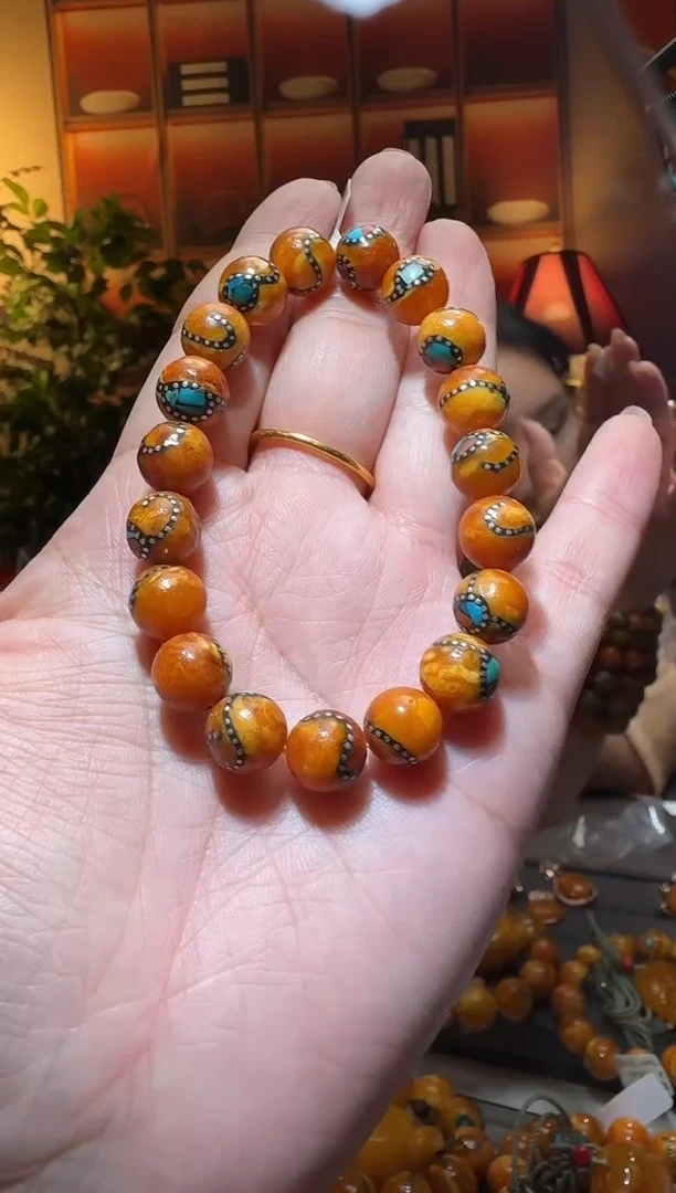 蜜蜡颈饰未镶嵌6731天然蜜蜡珠宝奇石全都保真