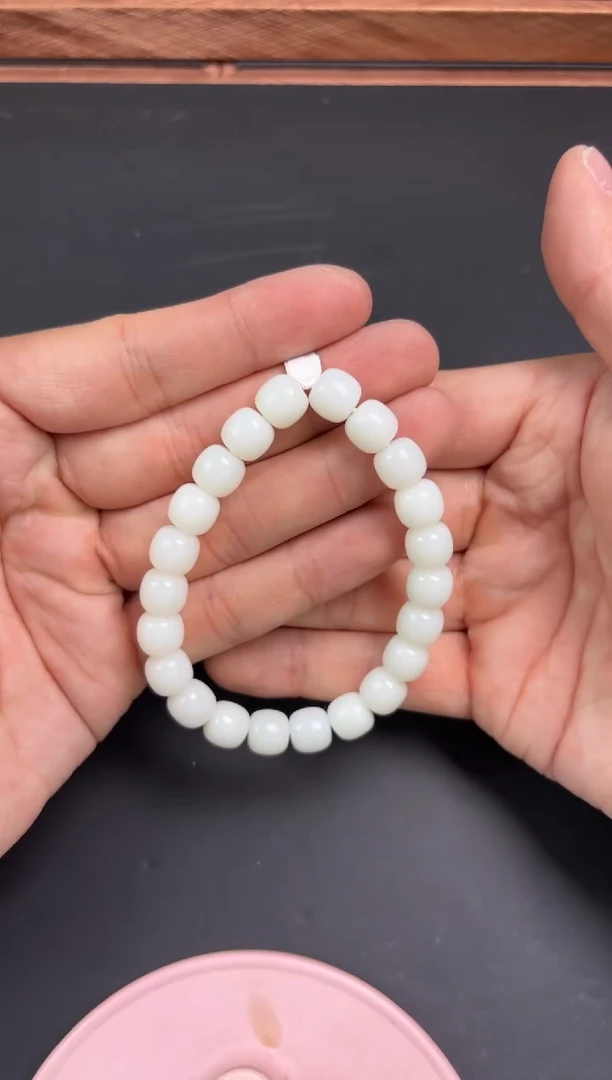 【闪购商品】和田玉手串未镶嵌且末微色差米达卡8*9老型珠