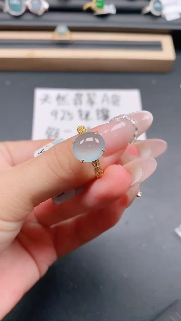 银S925镶嵌戒指翡翠11111