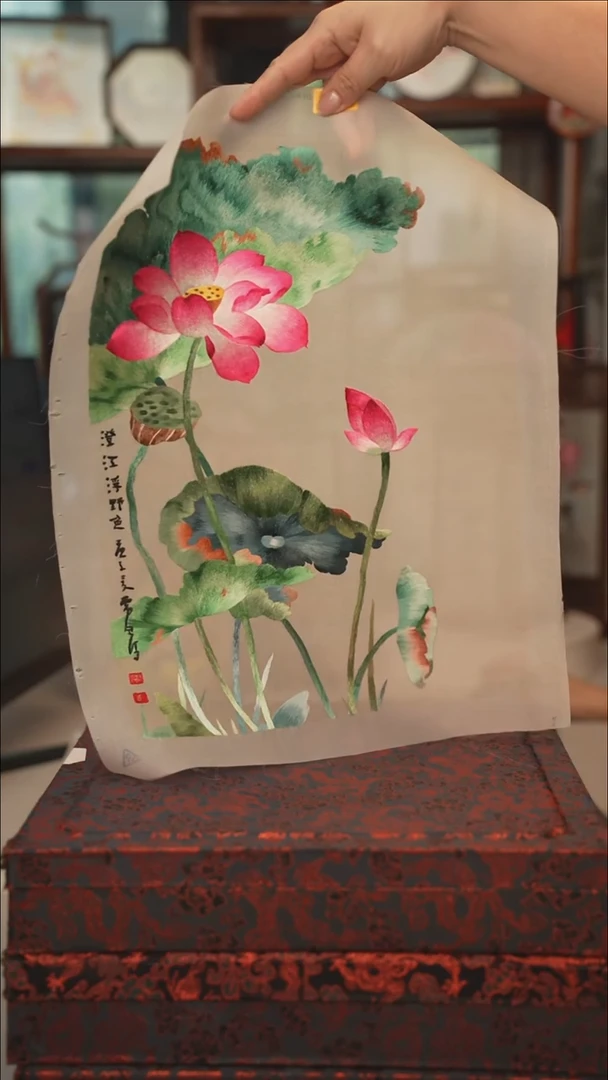 扇子苏绣绣片 30乘40 168米