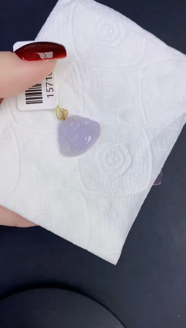 颈饰18K金镶嵌翡翠缅甸天然翡翠A货