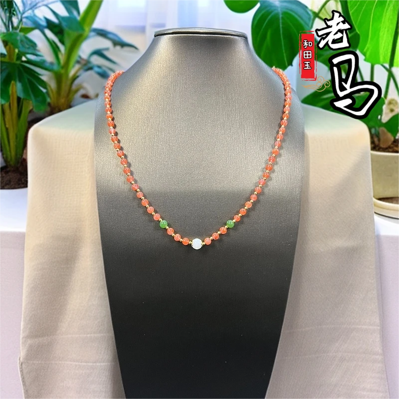 【老马】天然南红玛瑙项链 约6mm（多样性发其一）