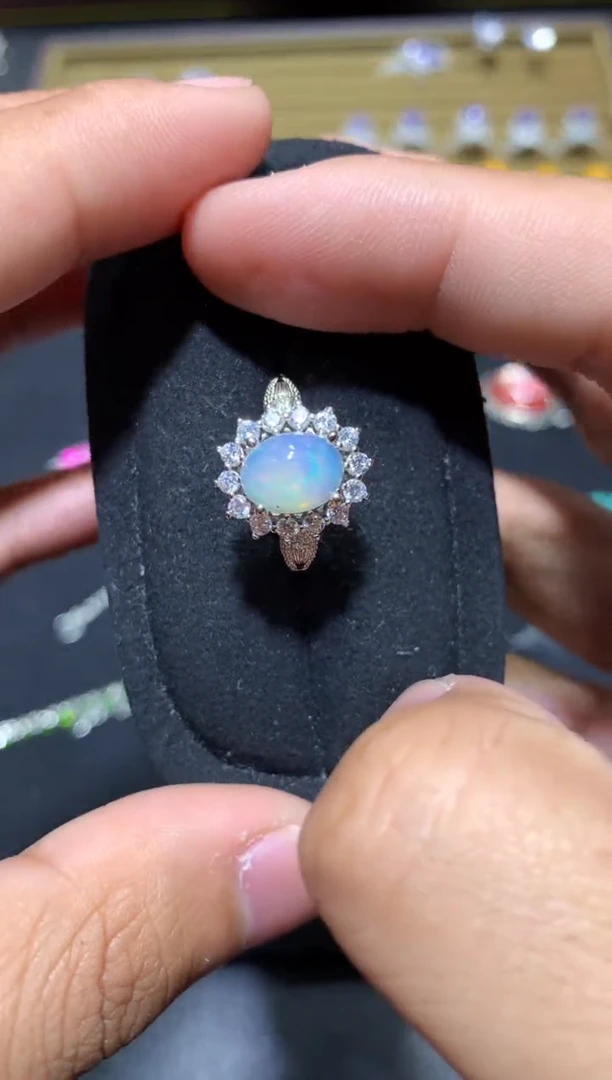 未镶嵌欧泊戒指P124