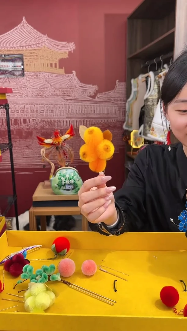 【闪购商品】刺绣非遗绒花（发饰）