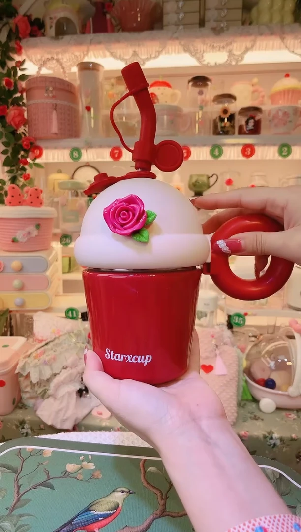 玫瑰花保温杯——手工制作品质好！