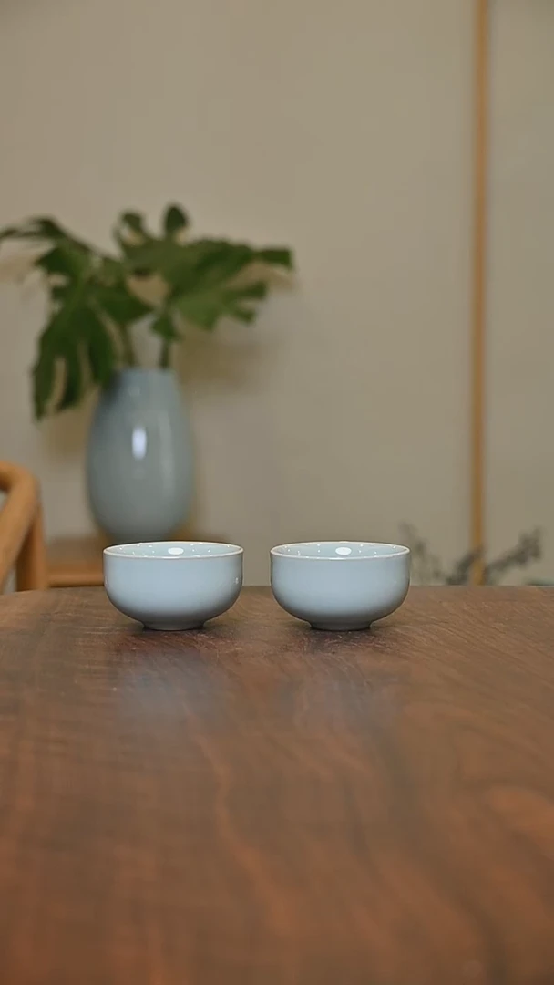 福杯 天青 微瑕 朱家款