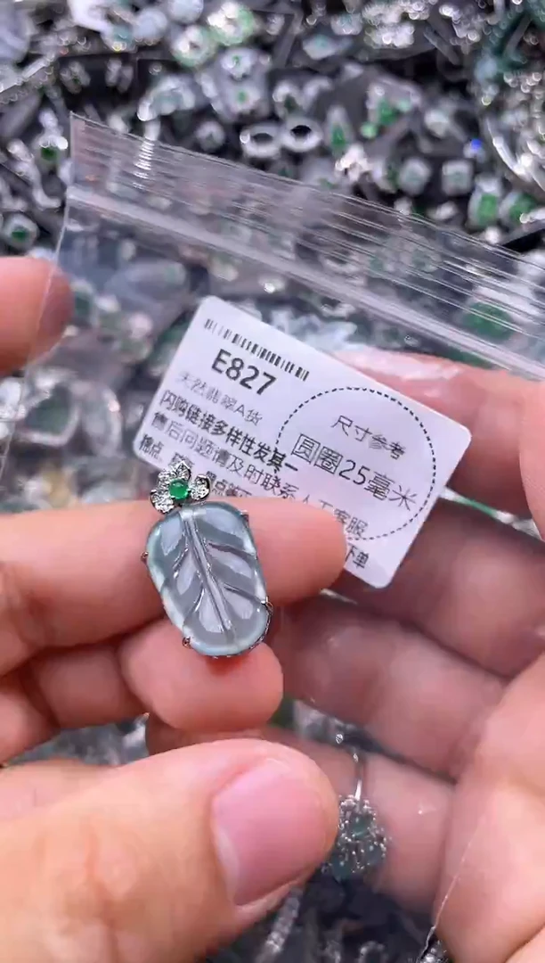 翡翠未镶嵌颈饰E827吊坠