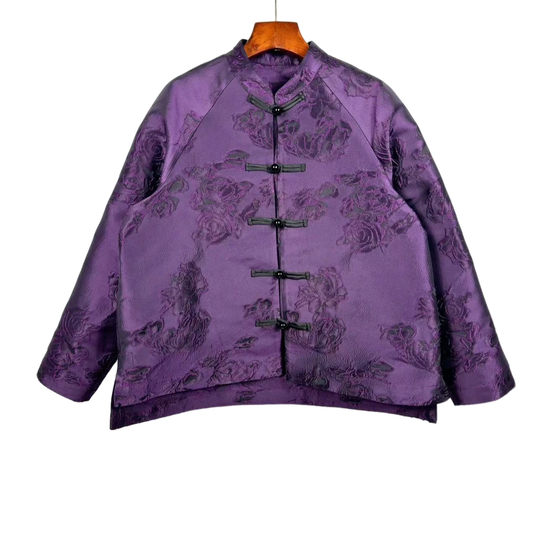 朱总原创设计L24Y-3C144中式紫罗兰外套