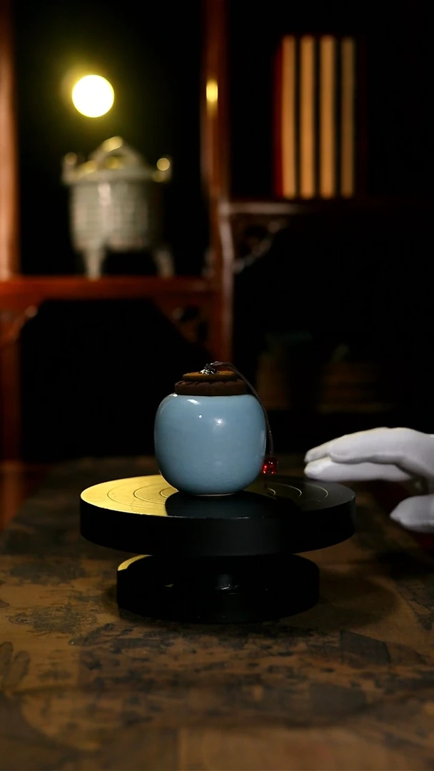 其他原矿天蓝釉茶叶罐