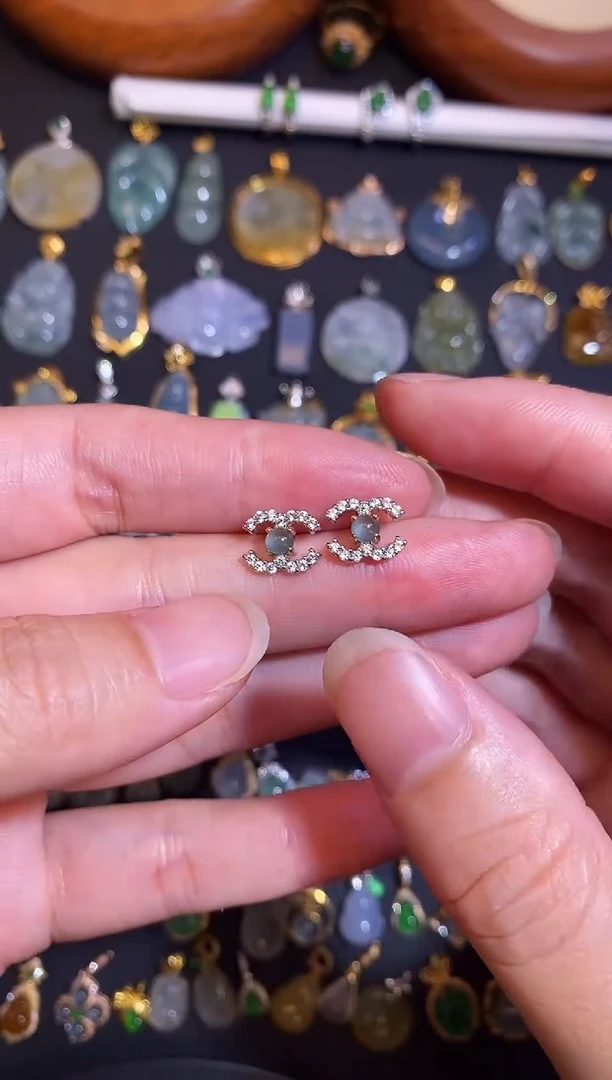 翡翠银S925镶嵌颈饰天然A货翡翠