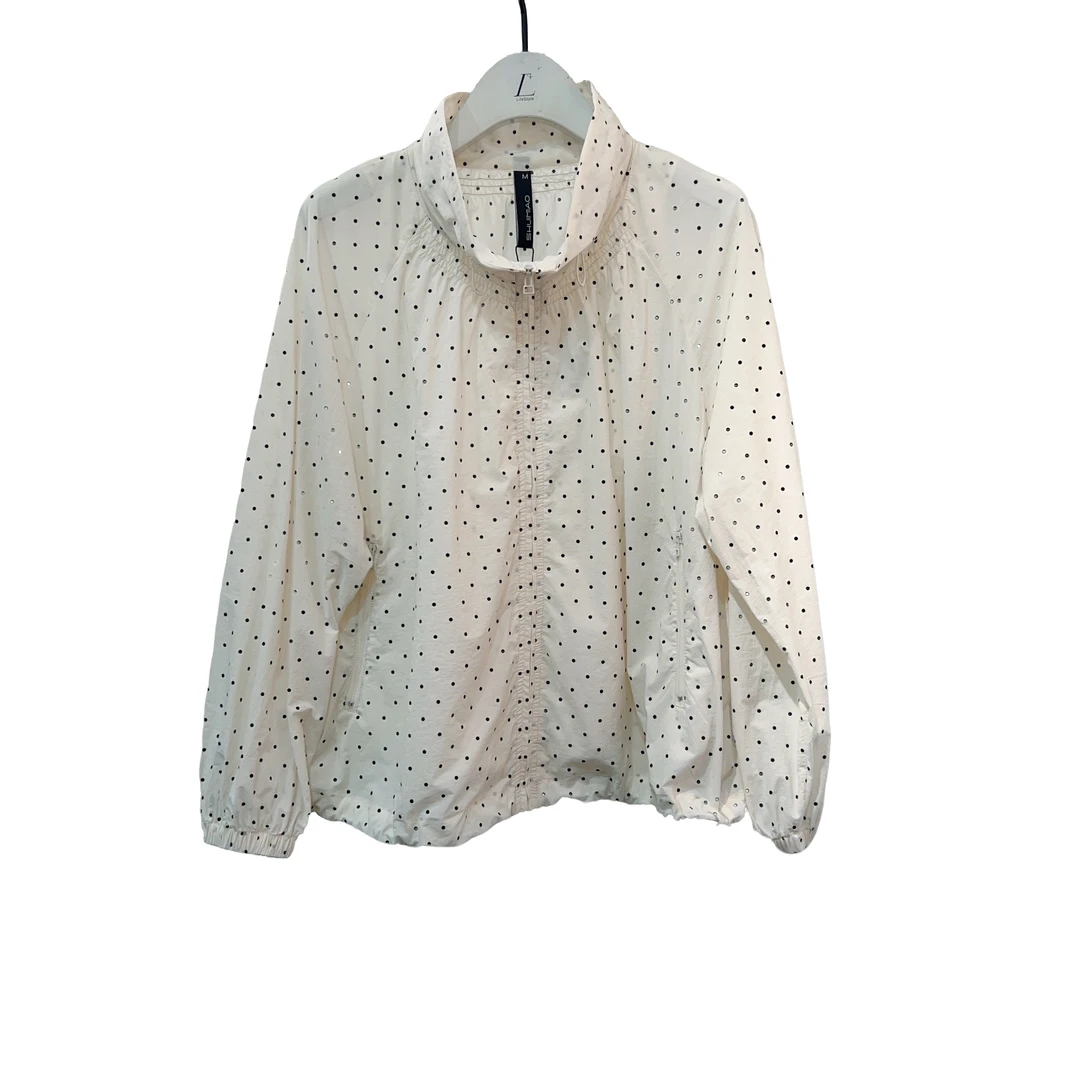 水淼439短款波点外套0195波点休闲立领