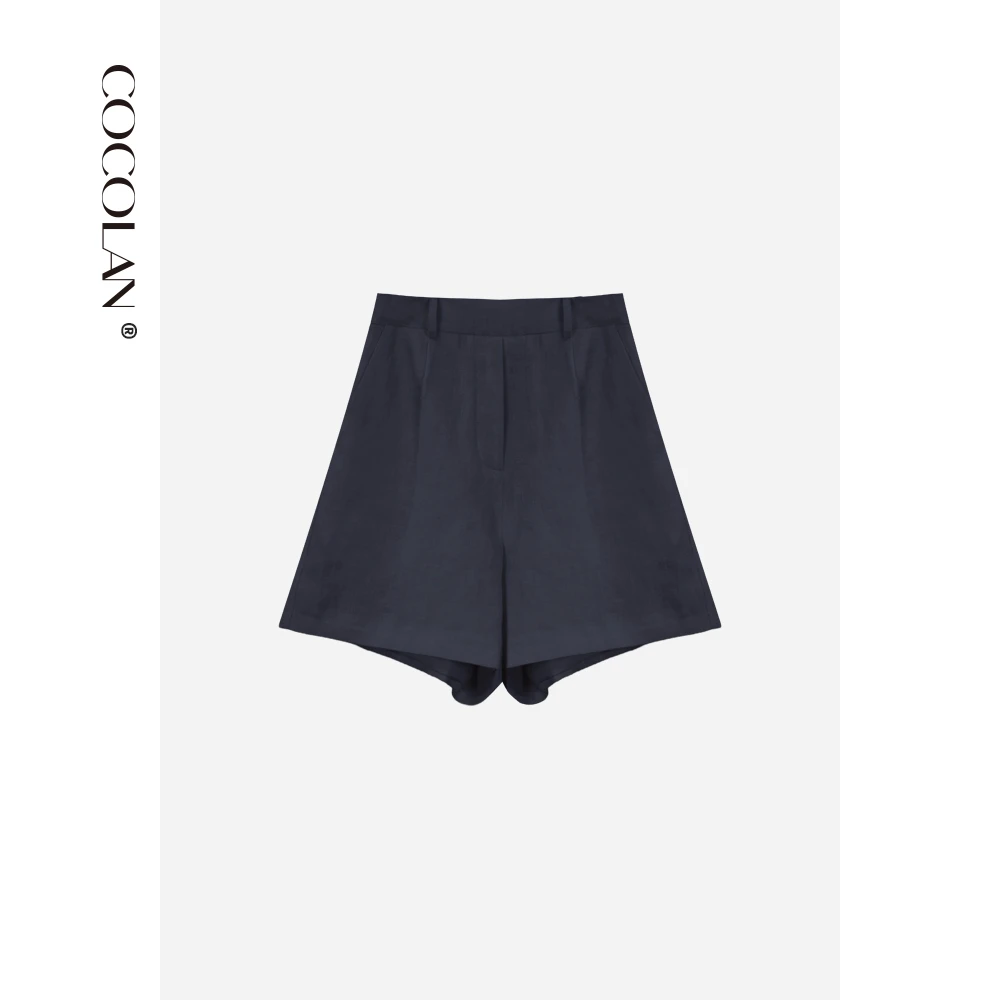 COCOLAN【白舟】春季新款亚麻纯色短裤Q51DK293