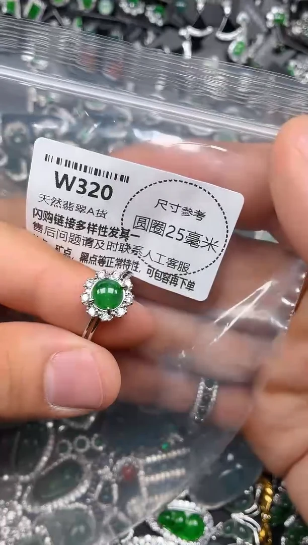 翡翠未镶嵌颈饰W320戒指