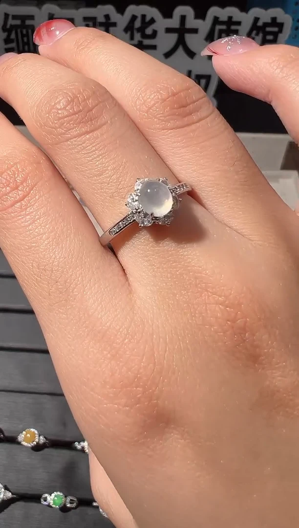 银S925镶嵌戒指翡翠缅甸珠宝严选