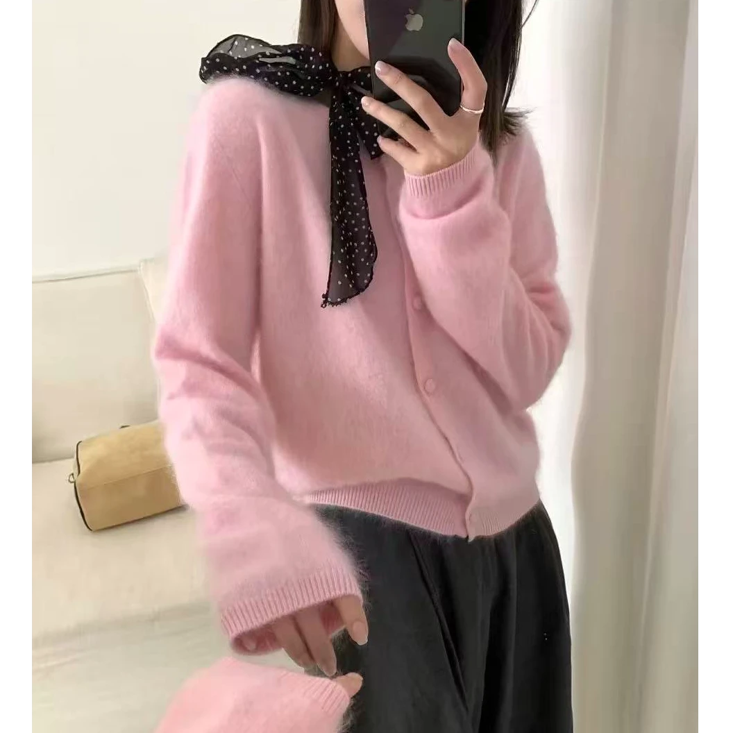 “唯美拉毛”重磅拉毛针织长袖开衫～