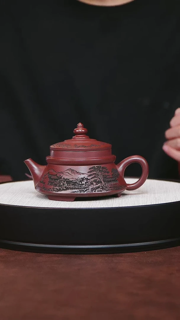 紫砂茶宠宜兴紫砂 龙血砂汉瓦