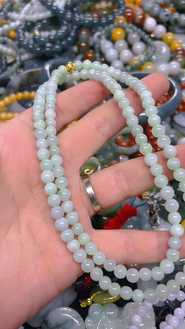 颈饰未镶嵌翡翠6mm/ G /翡翠A货，一件也是批发价