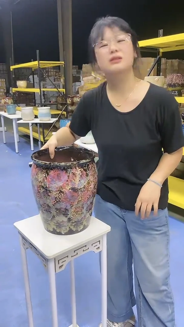宜兴紫砂粗陶花盆
