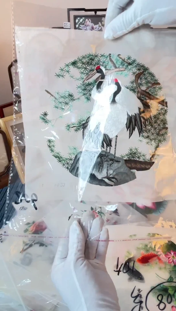织绣纯手工苏绣双面绣绣布206