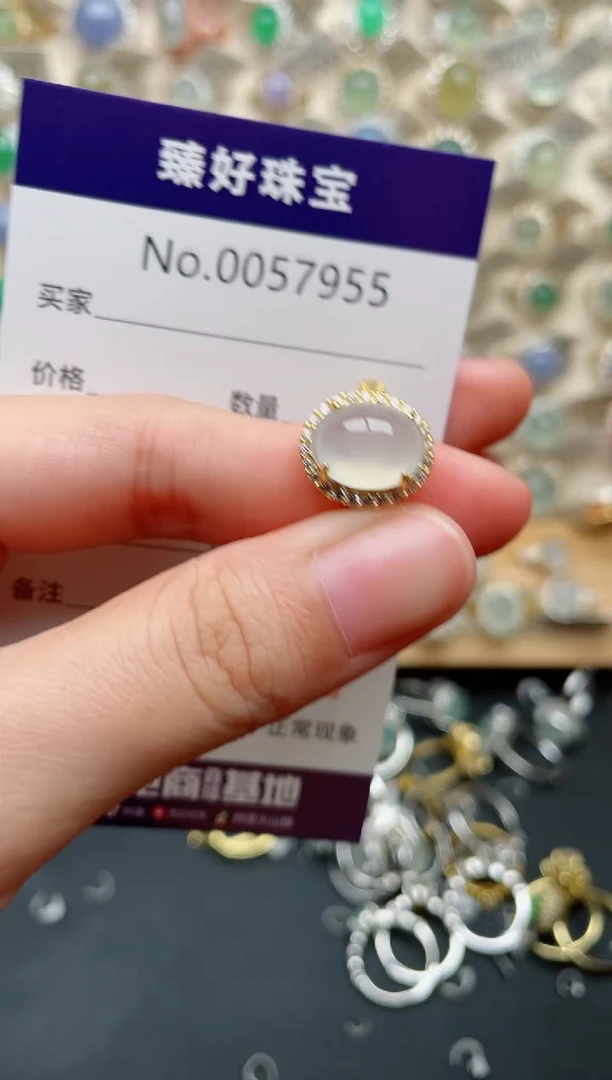 翡翠戒指银S925镶嵌.