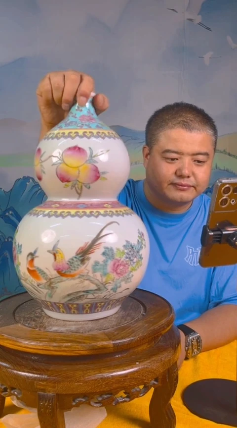 摆件景德镇陶瓷青花摆件85