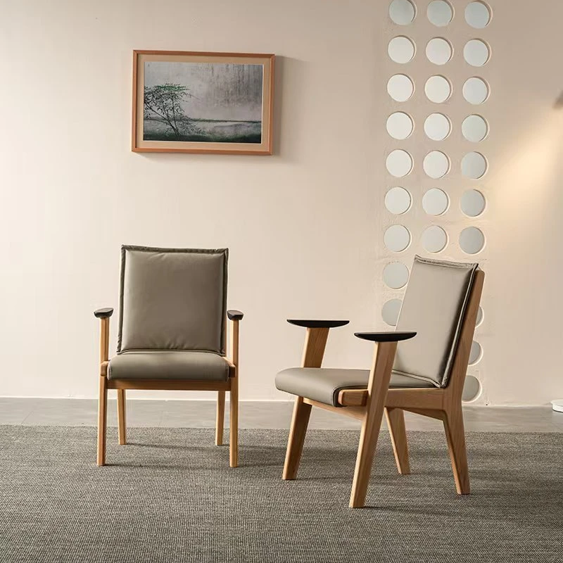 实木休闲椅茶椅餐椅书椅化妆椅原木现代简约轻奢风北欧单人办公椅