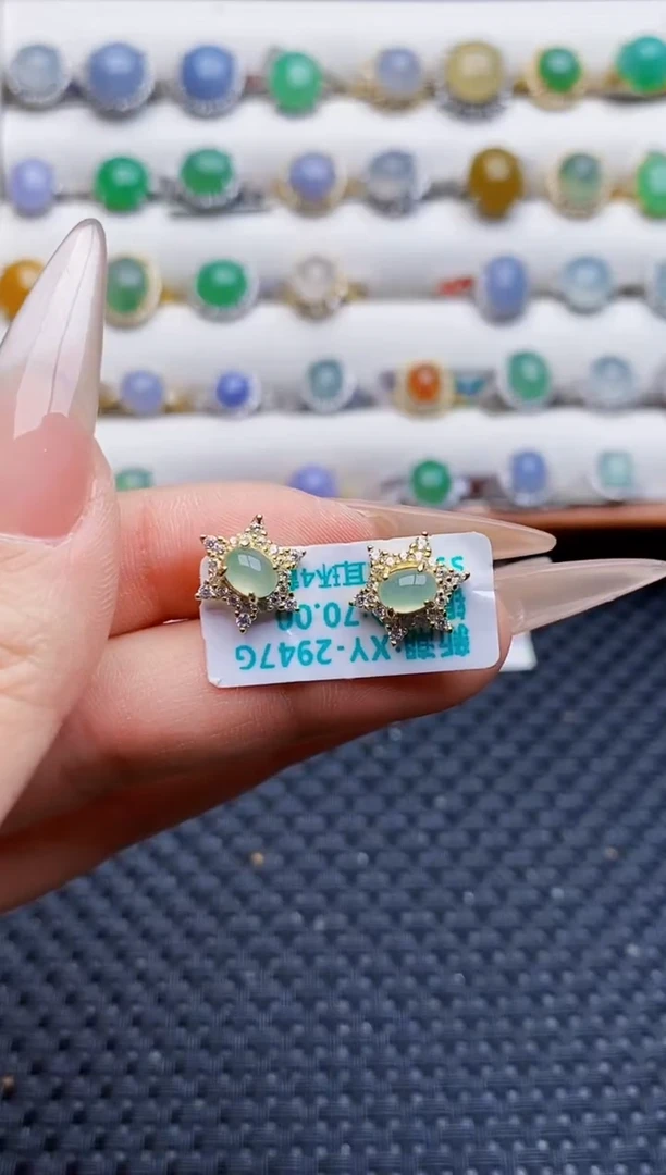 银S925镶嵌戒指翡翠2564