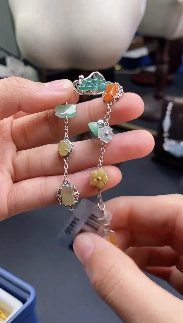 颈饰银S925镶嵌翡翠14416