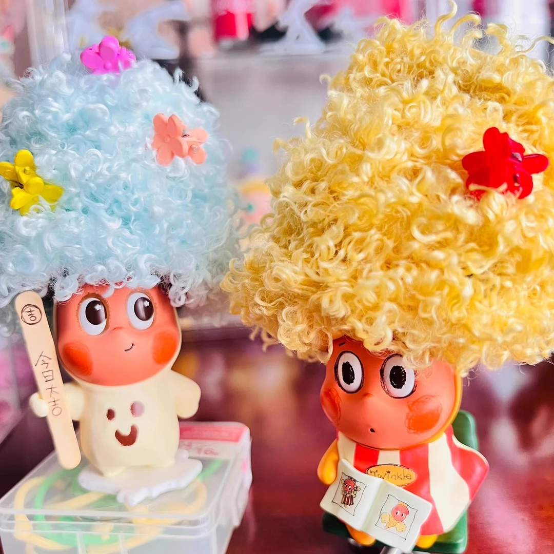 盲盒娃娃爆炸头DIY饰品星星人假发棒材料泡泡玛特装饰配件礼物