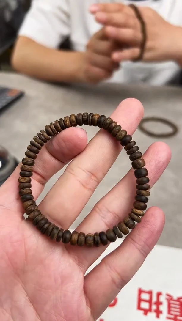 沉香手串文莱沉水片珠7mm 多样性发其一