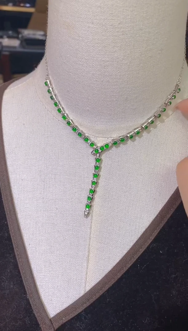 【闪购商品】翡翠项链银S925镶嵌021（多样性发货）