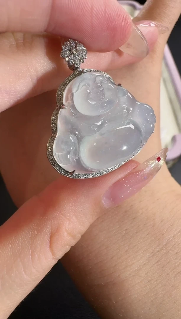 【闪购商品】翡翠吊坠(不含链)18K金镶嵌【源头工厂】钻石镶嵌
