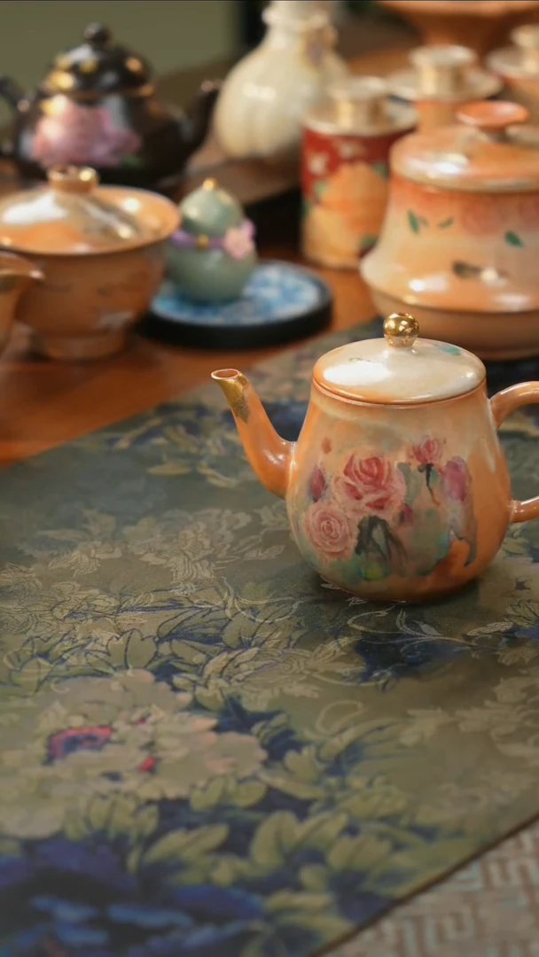 壶陶一丁志野烧玫瑰壶