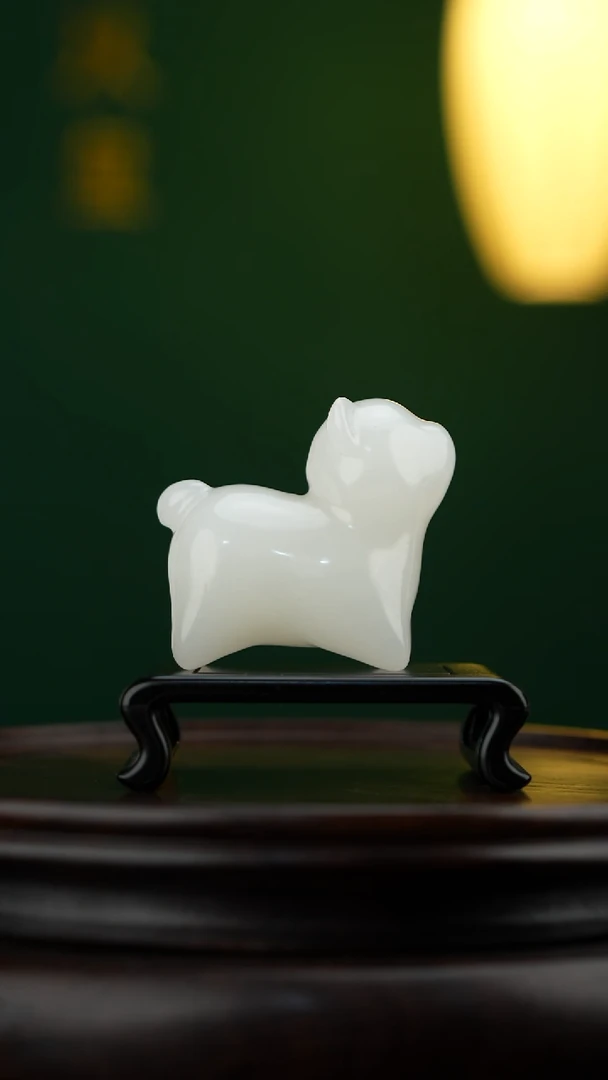 玉【旺财小狗】天然玉石摆件